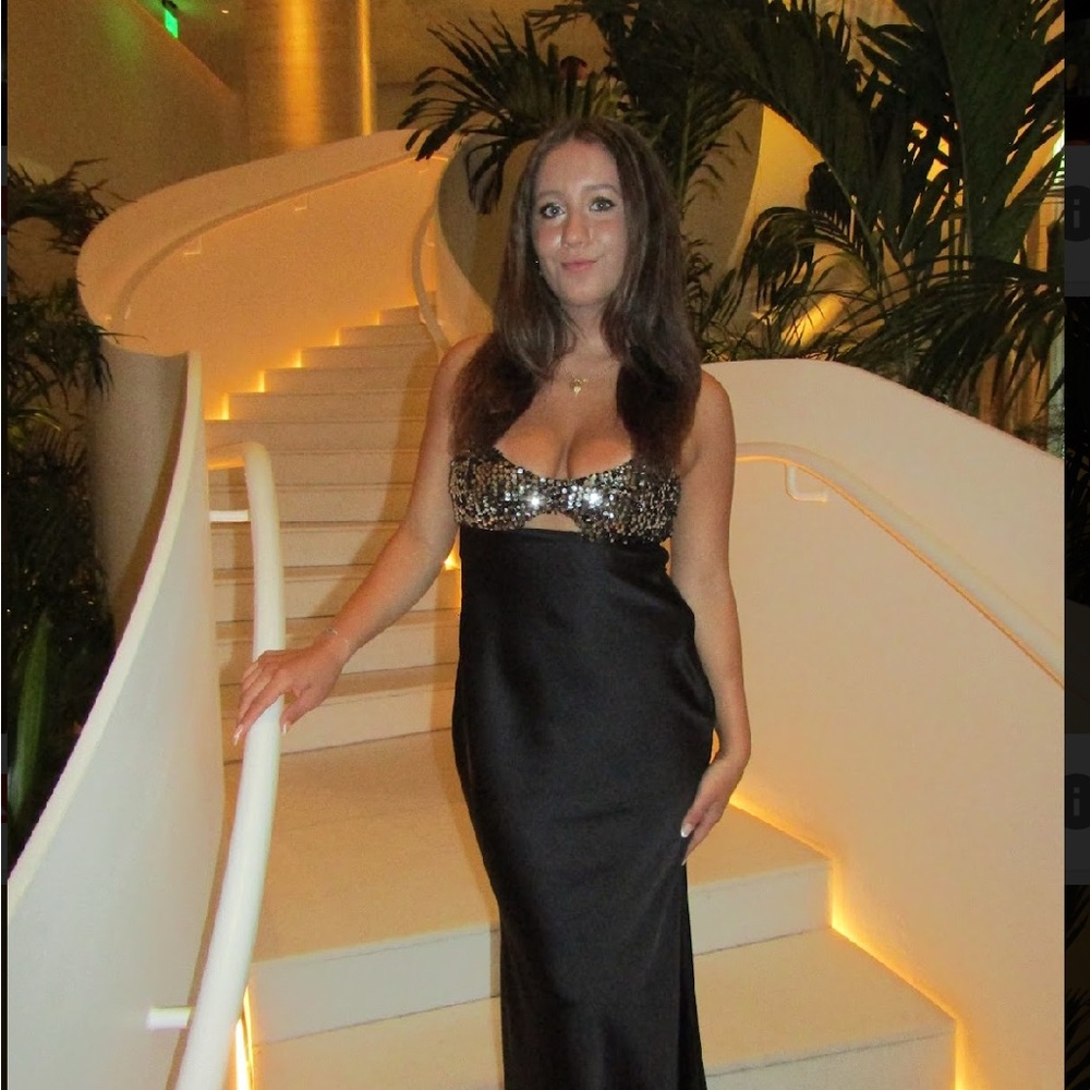 ZARA Black and Gold Evening Dress